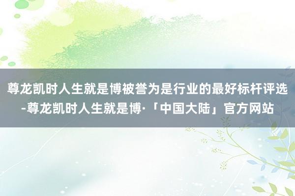 尊龙凯时人生就是博被誉为是行业的最好标杆评选-尊龙凯时人生就是博·「中国大陆」官方网站