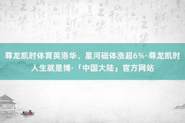 尊龙凯时体育英洛华、星河磁体涨超6%-尊龙凯时人生就是博·「中国大陆」官方网站